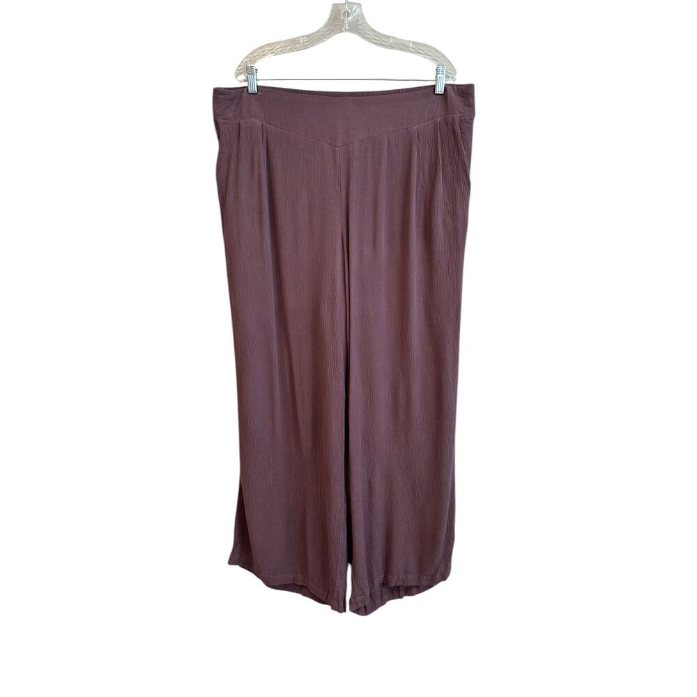 NEW Torrid Plum Purple Wide Leg Textured Flowy Baggy Pockets Pants Size 18 20